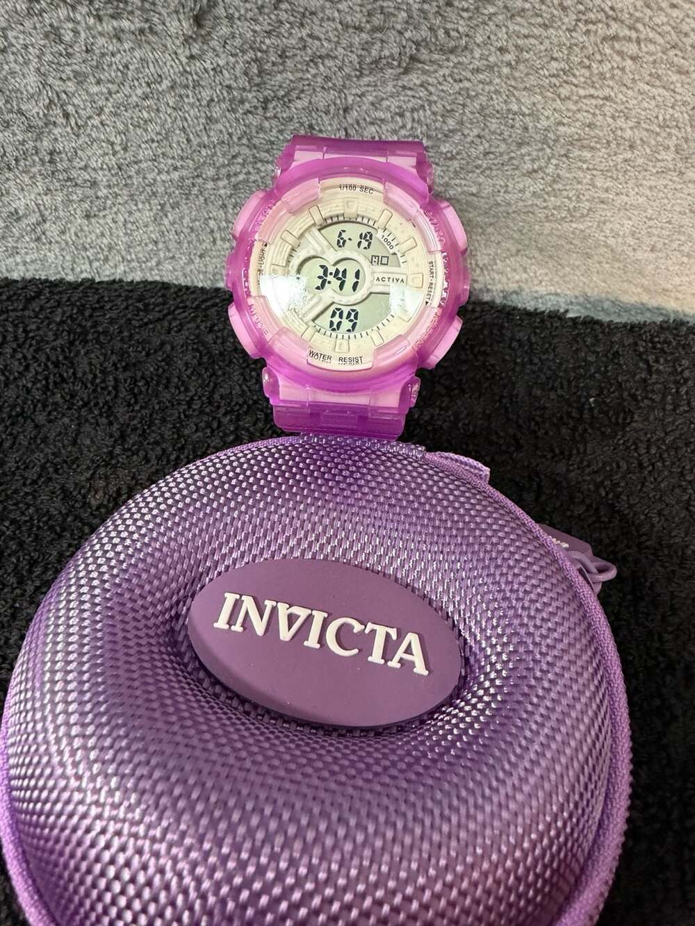 NWT Invicta Activa Digital Sports Watch Purple Transparent Resin - Picture 2 of 8